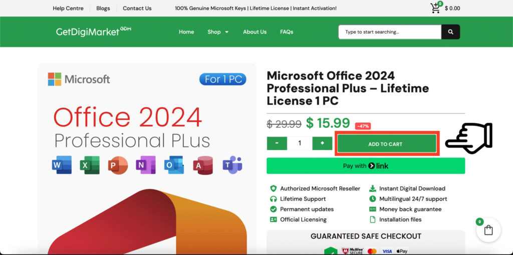 click on add to cart getdigi